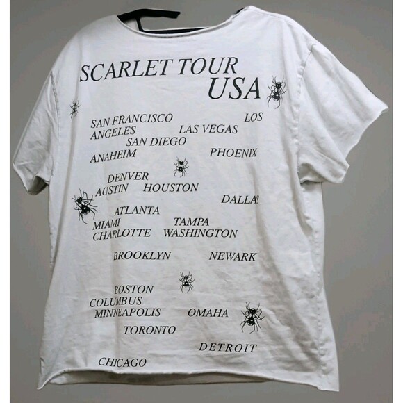 Doja Cat Scarlet Tour Graphic Tee Medium Doja Cat Loves Her Fans Distressed Hems - Picture 2 of 10